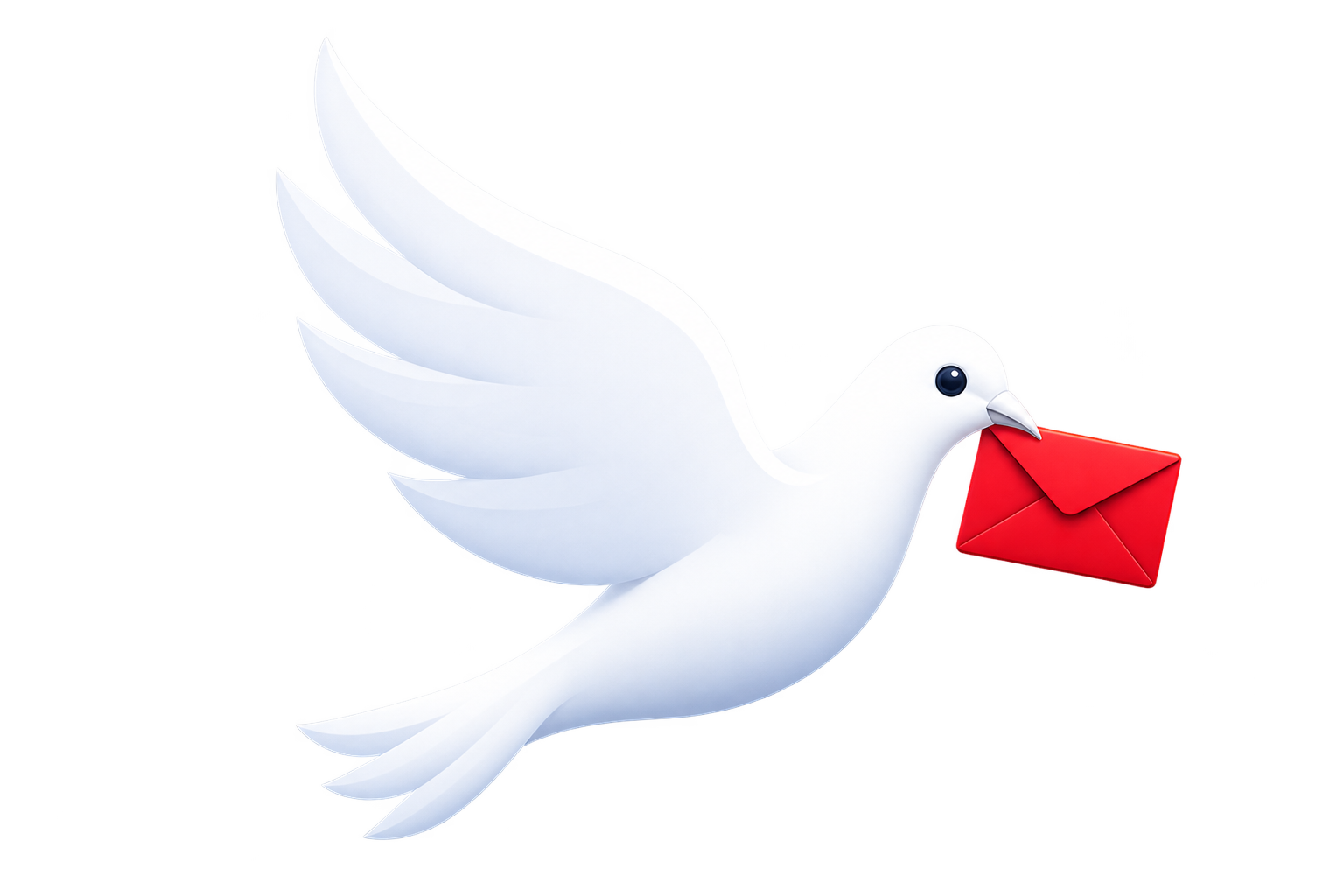 COURI — a white dove carrying a red envelope
